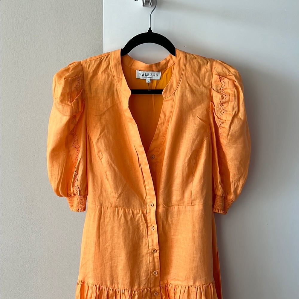 Halebob Colette Solid Linen Dress Size L - Picture 5 of 10